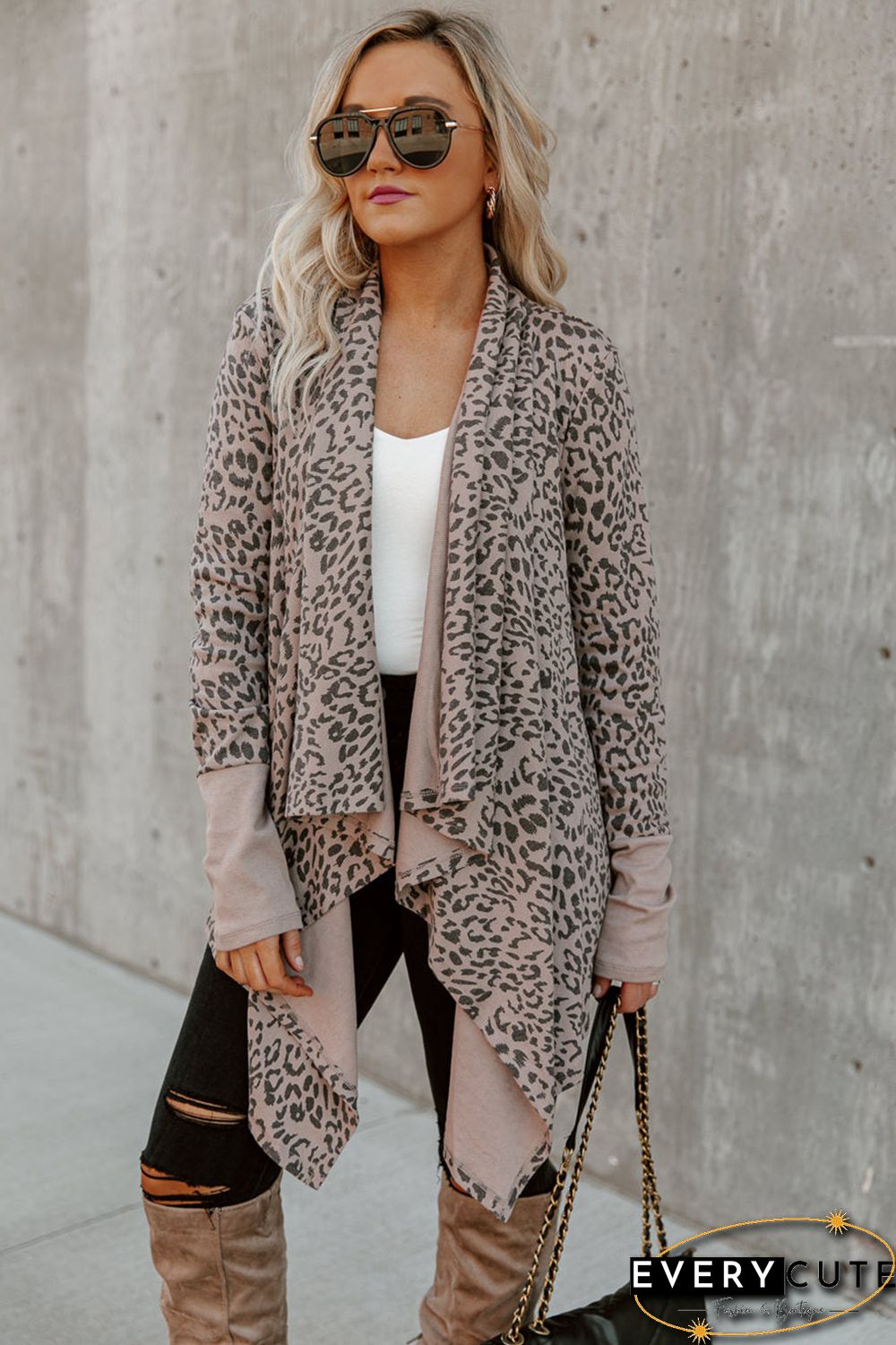 Leopard Open Front Cardigan