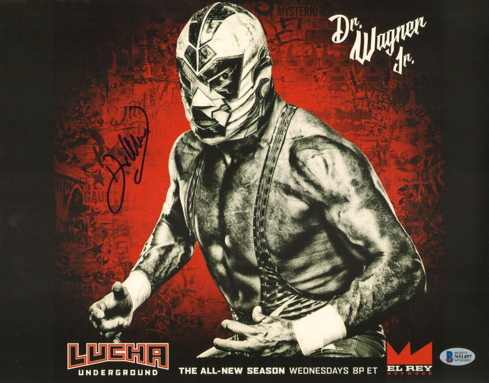 Dr Wagner Jr Signed 11x14 Photo Poster painting BAS Beckett COA AAA Lucha Underground Autograph