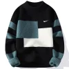 Trendy Color Block Knit Sweater