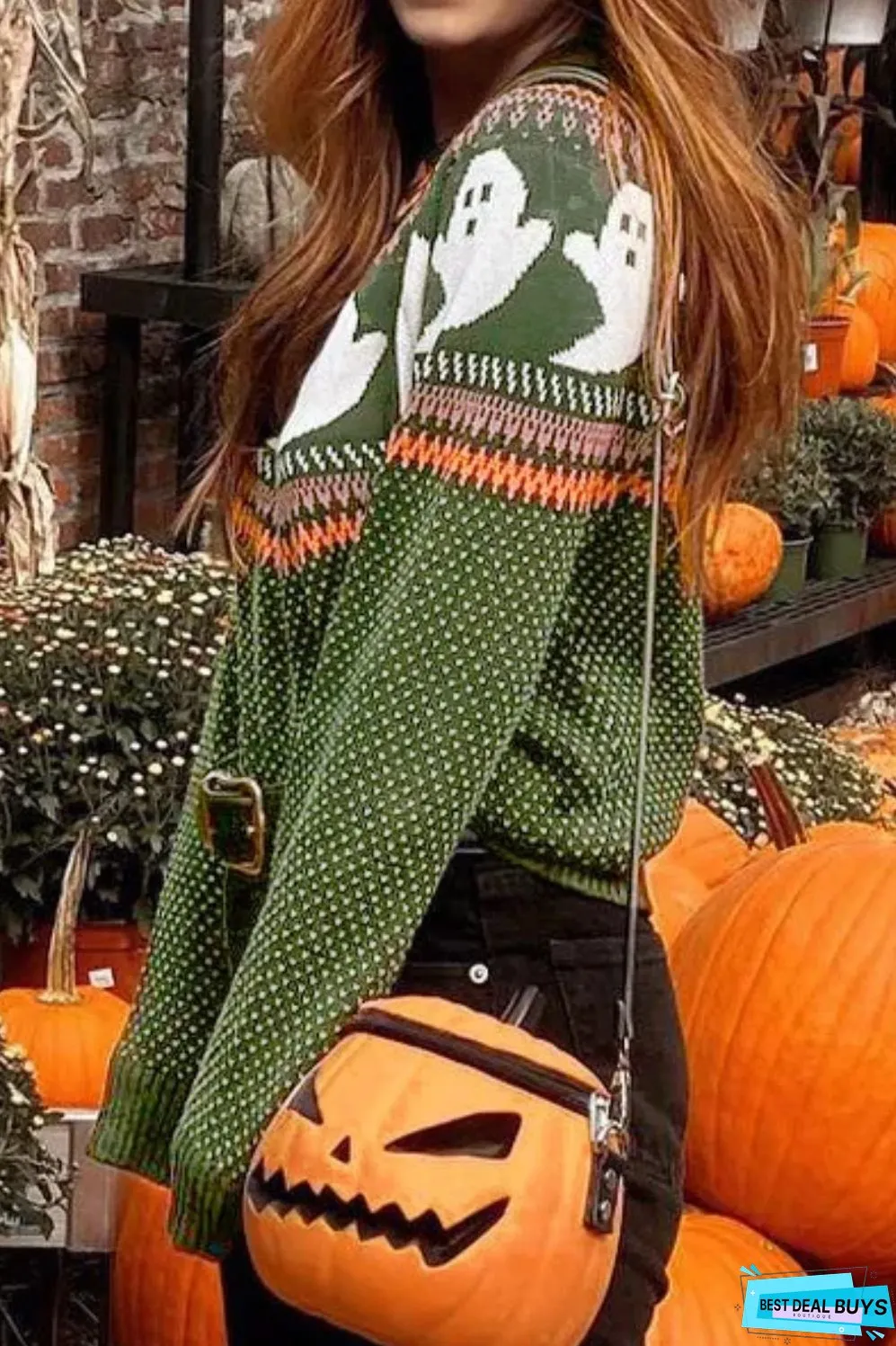 Ghost Round Neck Long Sleeve Sweater