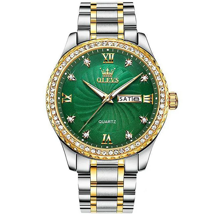 Golden Diamond-encrusted Luxury Business Watch