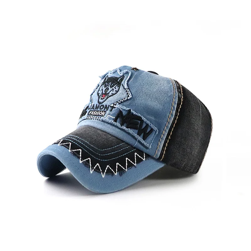 Men & Women Baseball Cap/Wolf embroidery Outdoor Fitted Hat