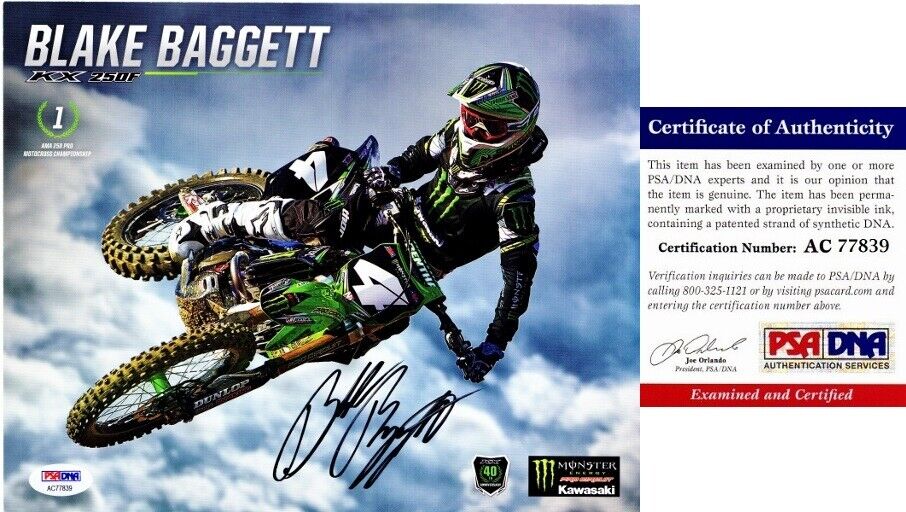 Blake Baggett Signed - Autographed Motocross Supercross 8x10 Photo Poster painting - PSA/DNA COA