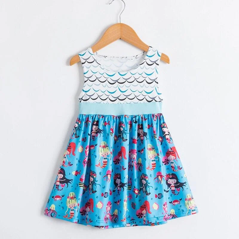 2021 New Girls Dress Sleeveless Rainbow Color Kids Clothes Fashion Princess Dresses Toddler Girl Clothing 2-6T Carnival Dress