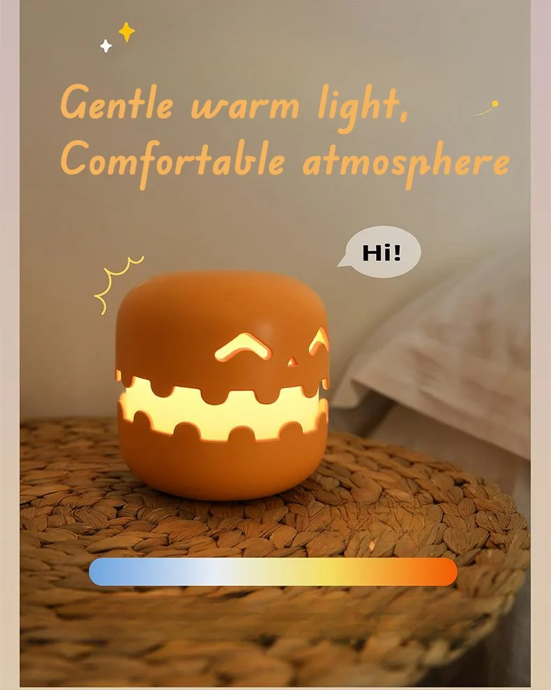 Pumpkin Night Light LED Stepless Dimming Children's Eye Protection Timing Sleeping Night Light Funny Halloween Gift