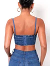 Denim Lace-Up Vest Top