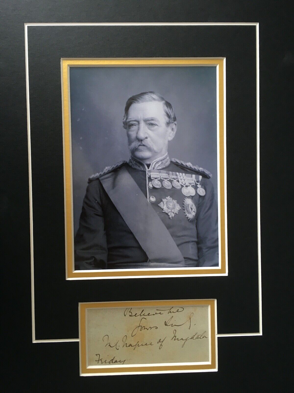 ROBERT 1st BARON NAPIER OF MAGDALA - INDIAN ARMY F.M. - SIGNED Photo Poster painting DISPLAY