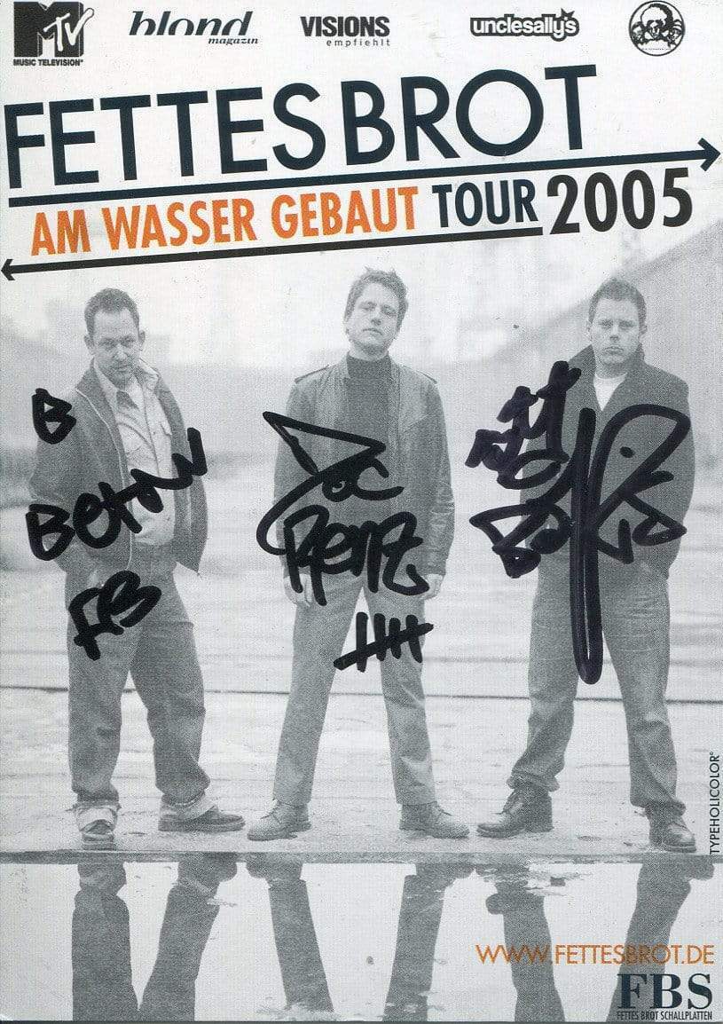 Fettes Brot autographs HIP HOP BAND, signed Photo Poster painting