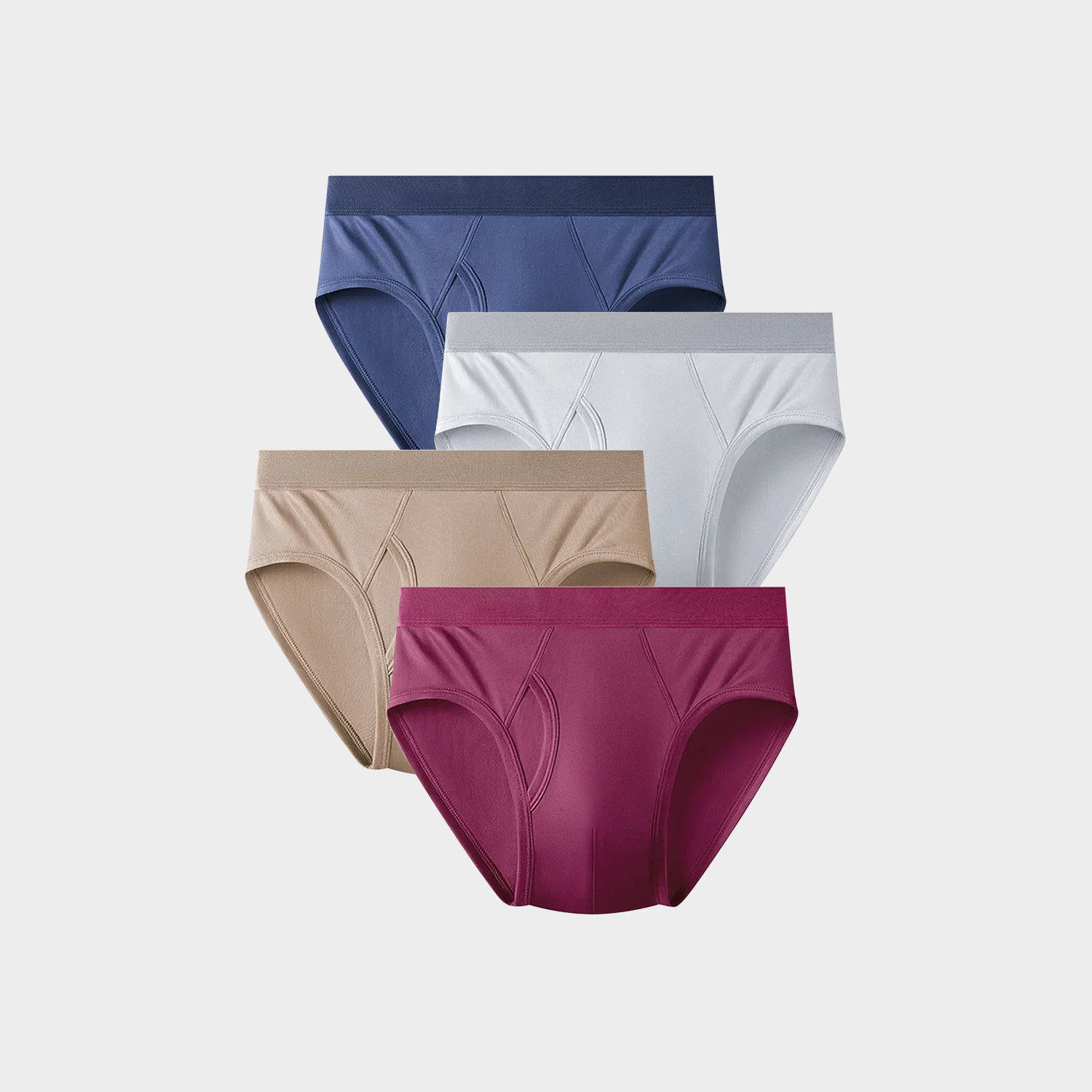Men's 100% Silk Briefs Underwear Mid Waist 4-Pack REAL SILK LIFE