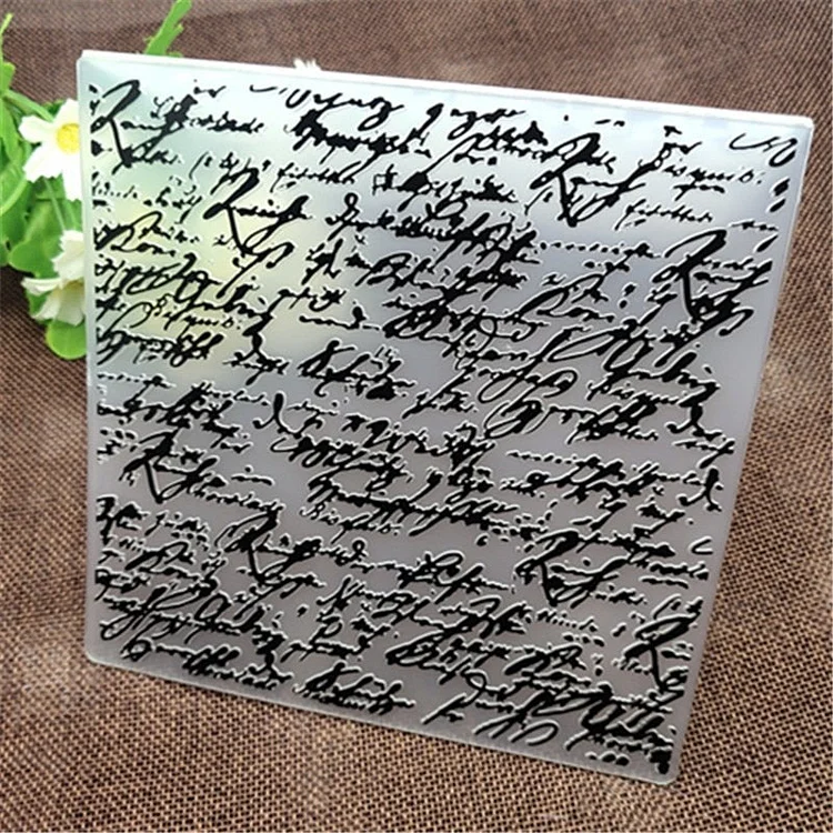 Handwritten text Flower print DIY Plastic Embossing Folders for DIY Scrapbooking Paper Craft/Card Making Decoration Supplies