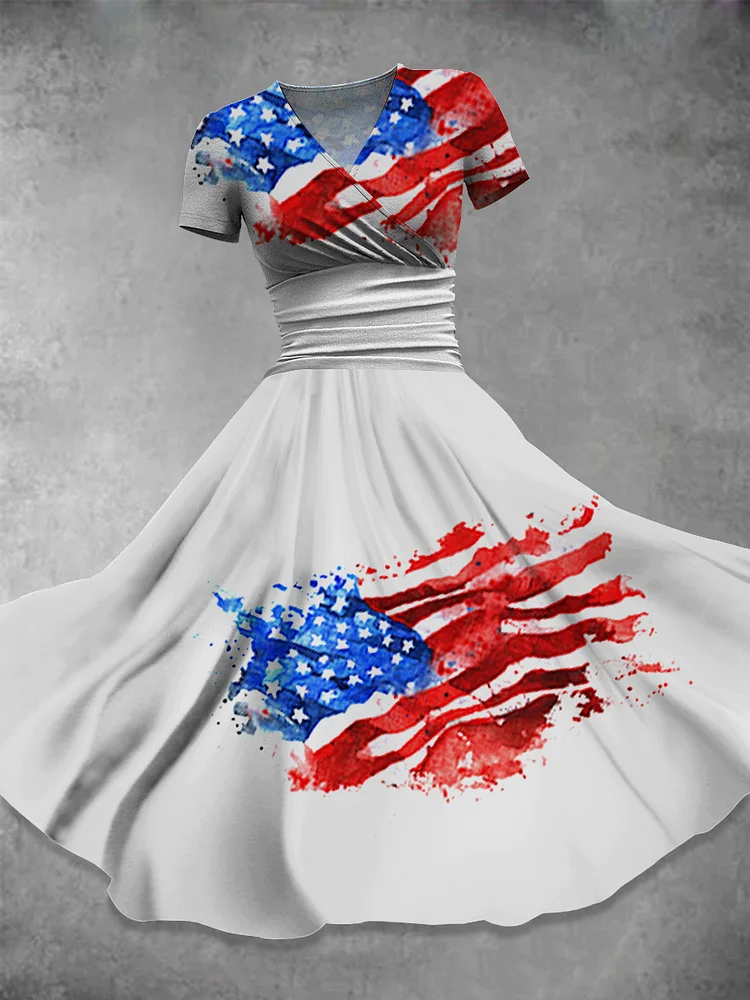 Independence Day  Art  Print Casual Dress