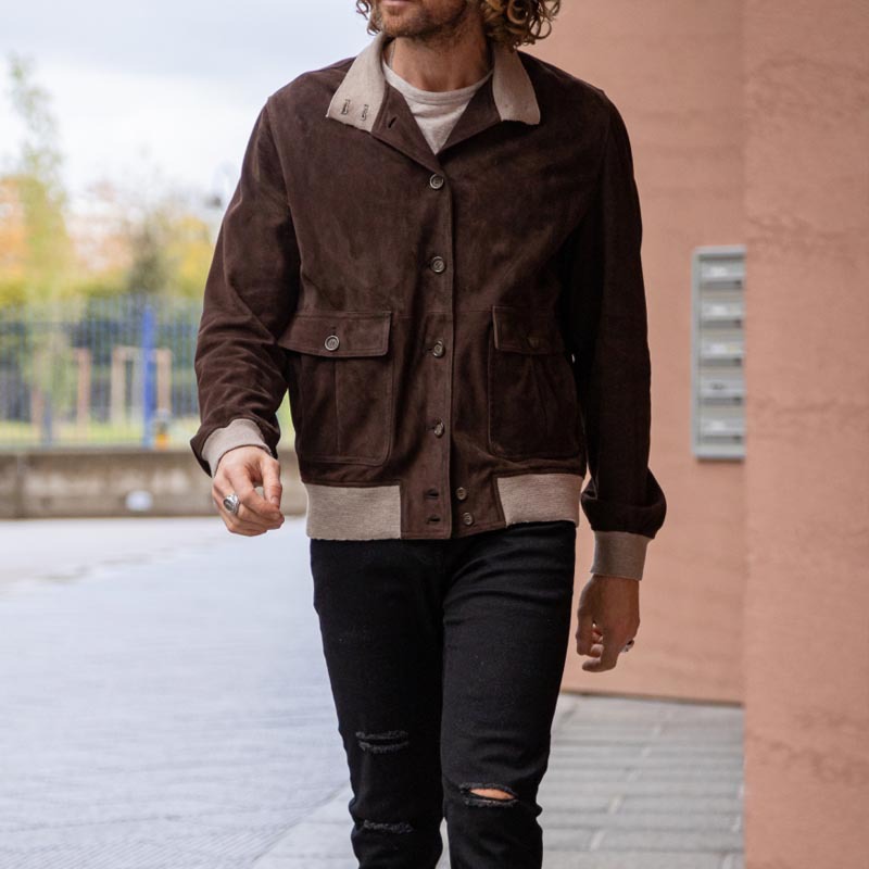 Winter Men's Slim Jacket Solid Color Fashion Lapel Coat