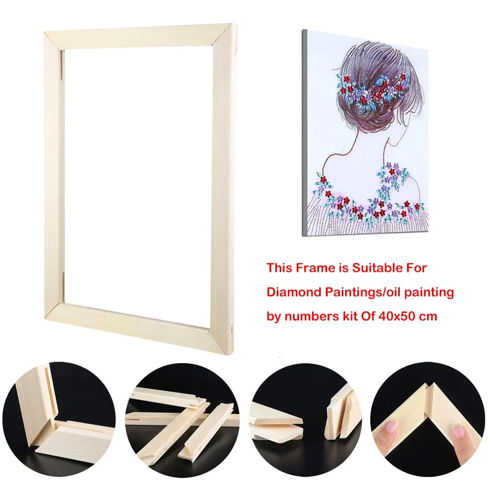Wooden DIY Diamond Painting Frame Embroidery Cross Stitch Case(35*45cm)