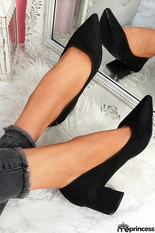 Chunky Heel Pointed Heels