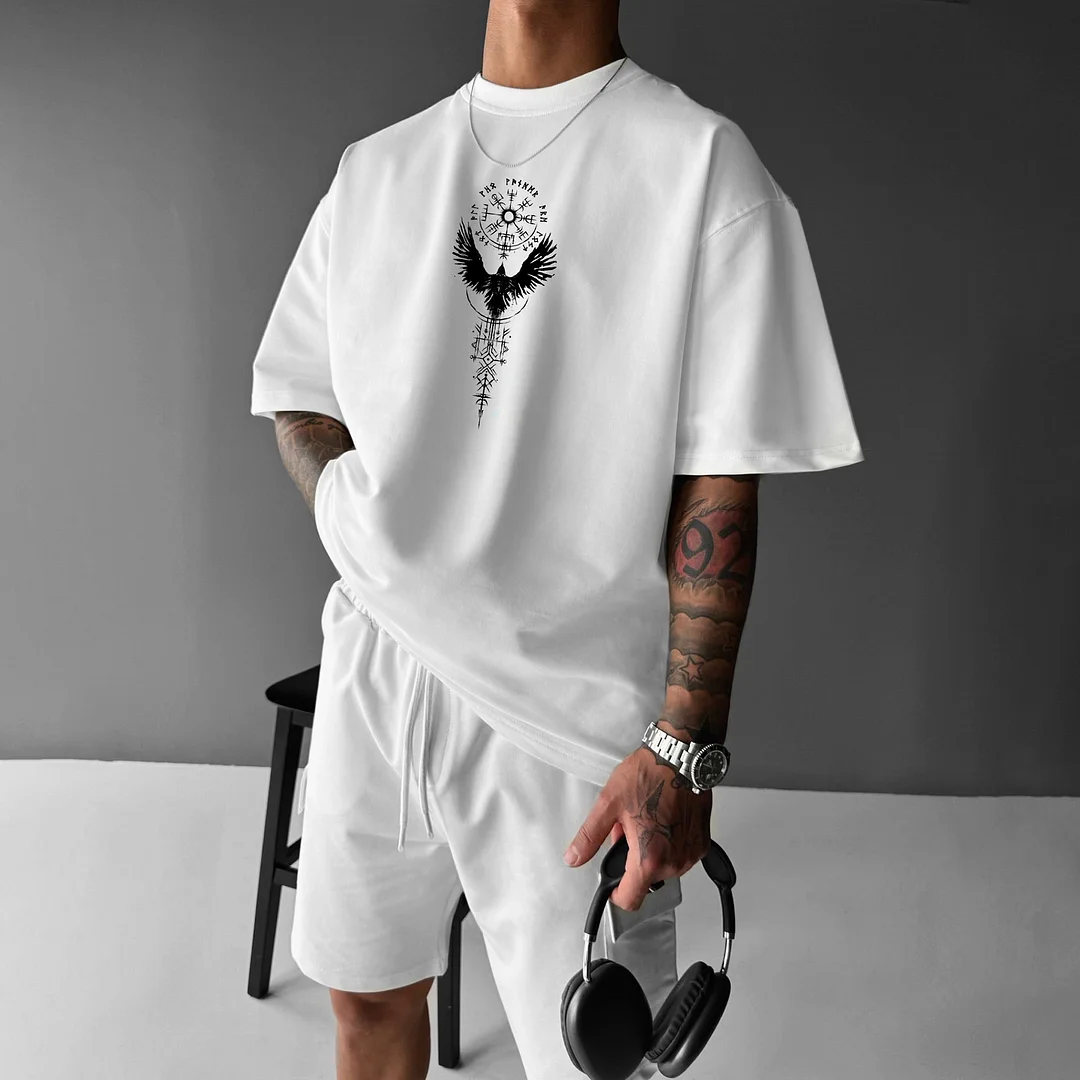 Unisex Casual Totem Print T-shirt