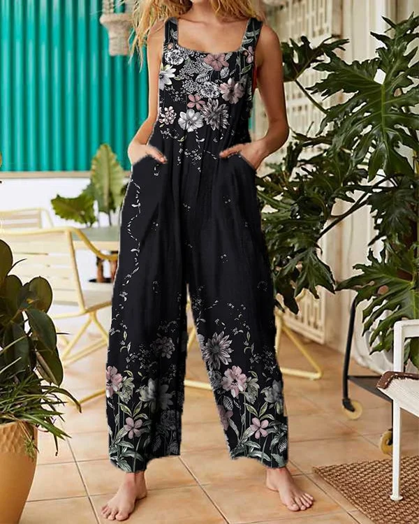 Womens Plus Size S-5XL Overalls Casual Loose Jumpsuit
