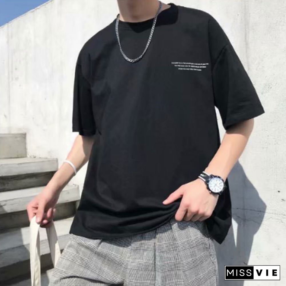 Summer Men's Casual Round Neck Printed T-Shirt