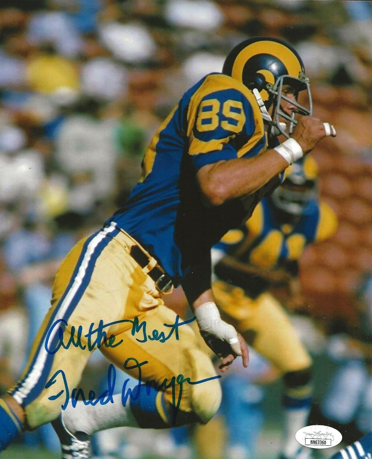 Fred Dryer signed LA Los Angeles Rams 8x10 Photo Poster painting autographed JSA