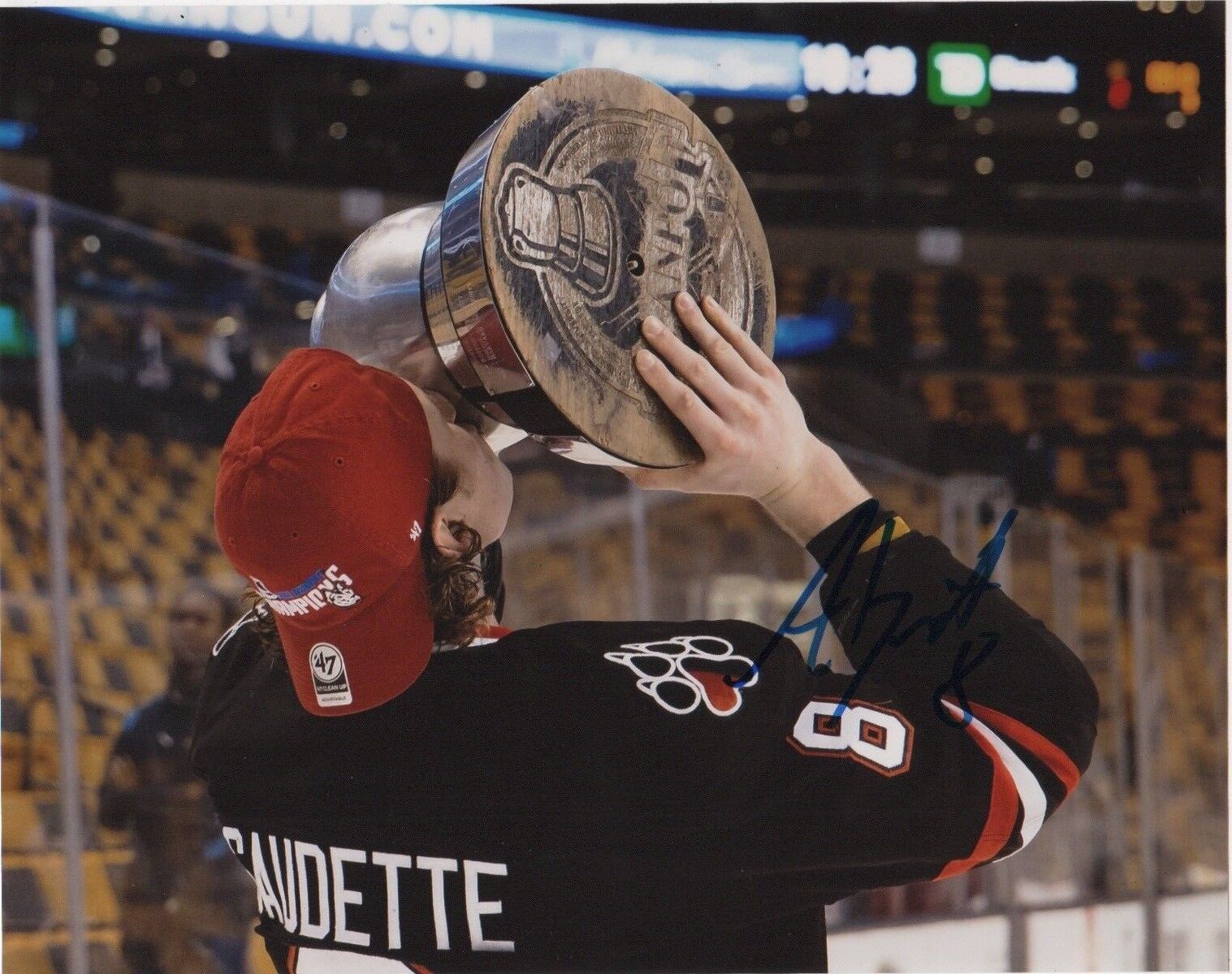 Northeastern Adam Gaudette Autographed Signed 8x10 NHL Photo Poster painting COA #3