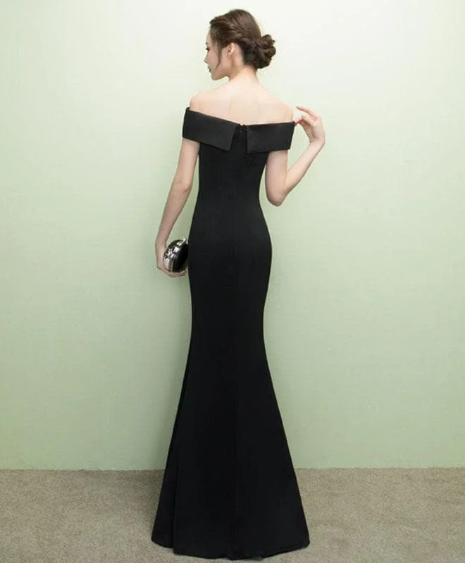 Black Mermaid Long Prom Dress, Black Evening Dress