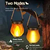 Solar Lanterns Lights with Dual Charging Modes of Solar & Type-C Flickering Flame Garden Light for Garden Yard Patio Decorative