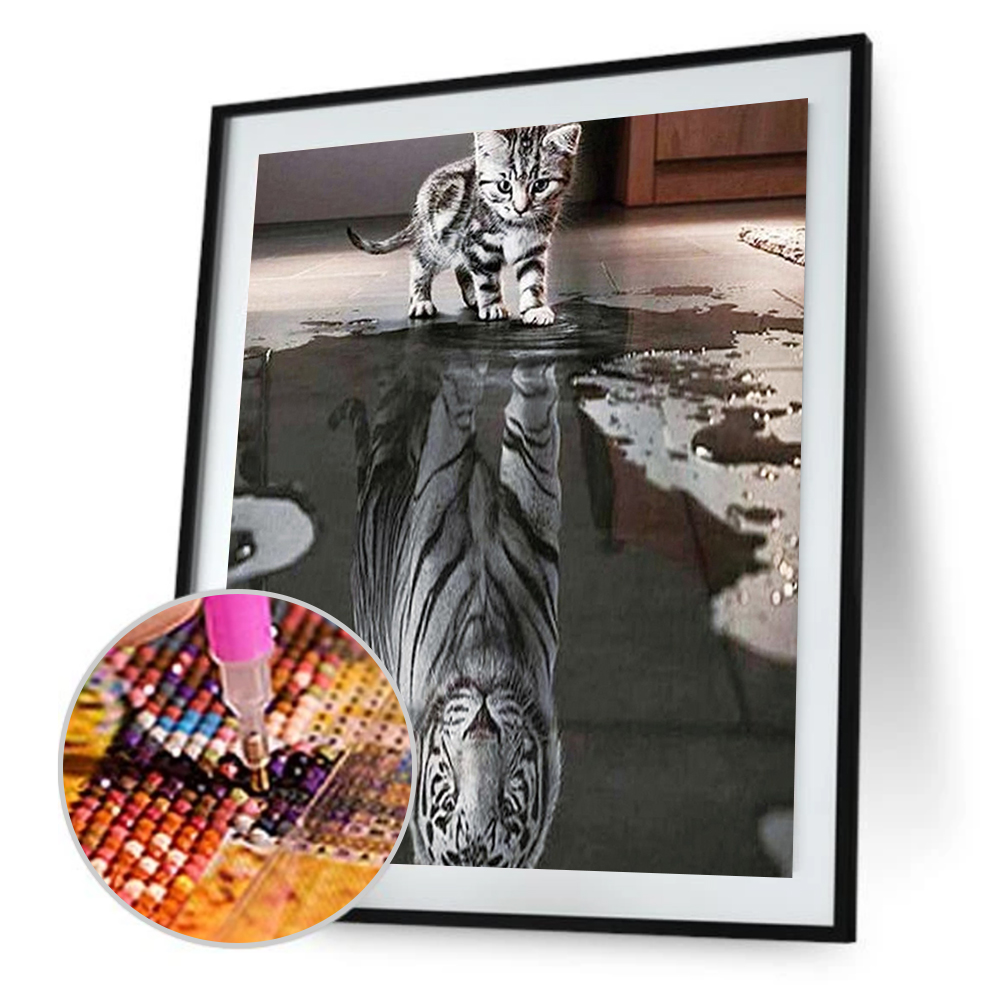 

30*40CM Round Drill Diamond Painting-Cat, 501 Original