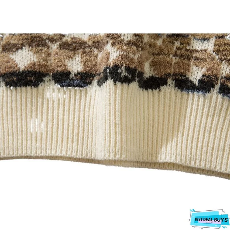 Color-block Dragon Pattern Jacquard Pullover