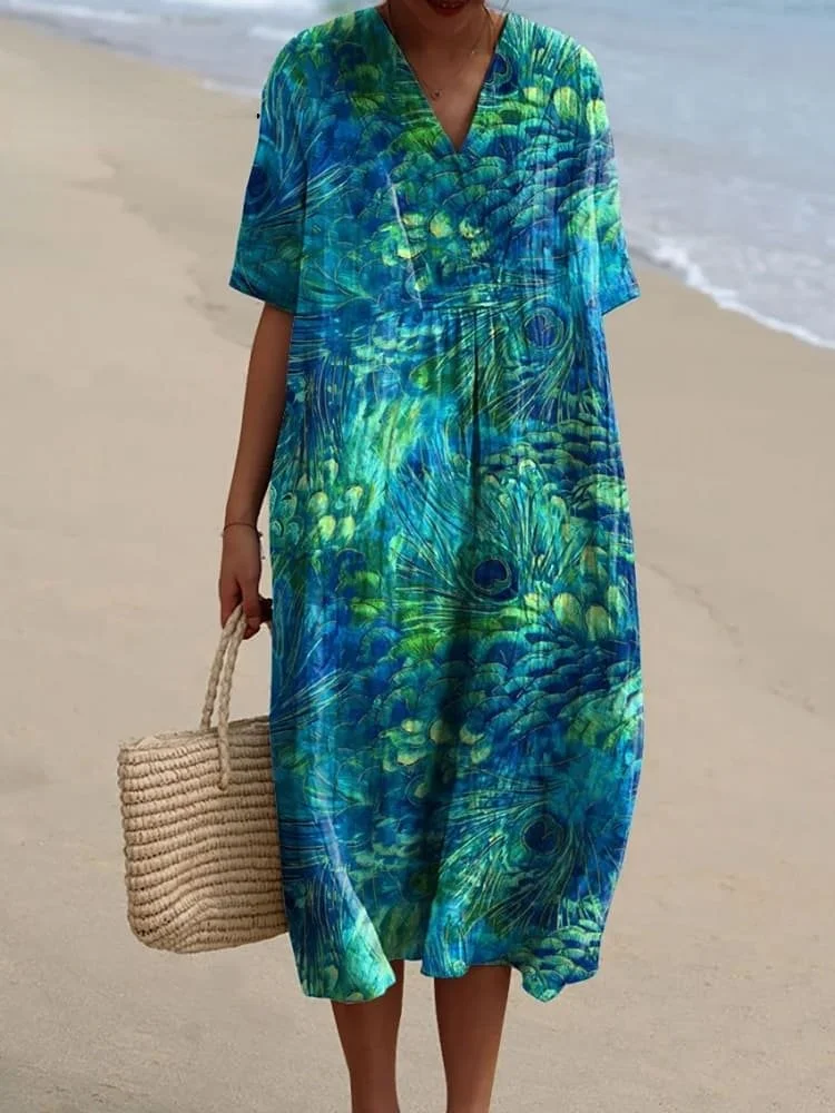 Women's Art Print Flowy Dress