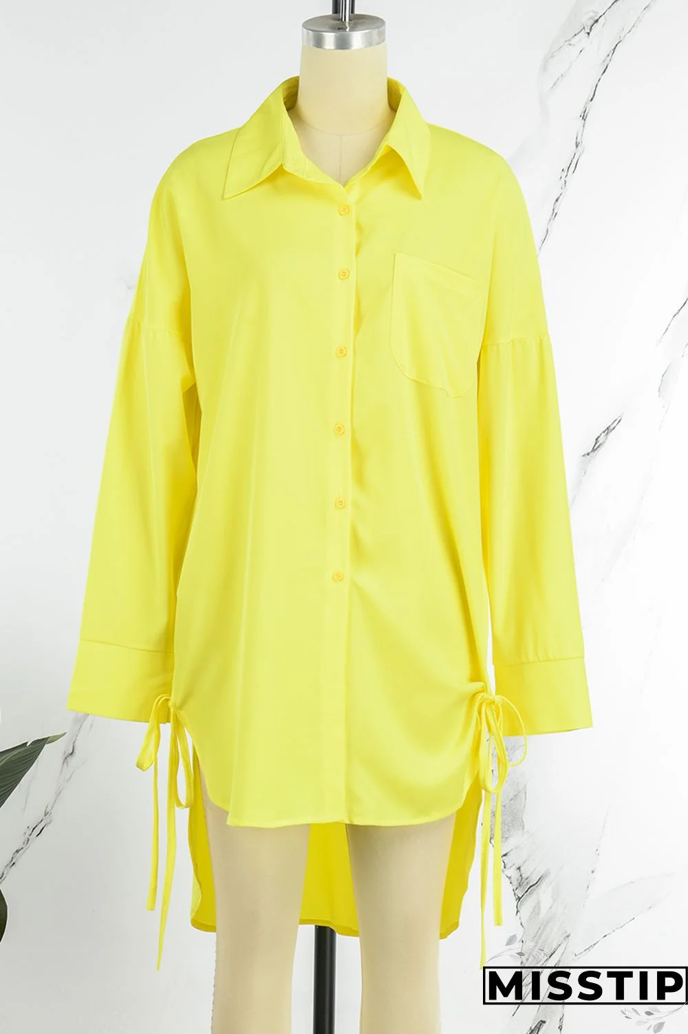 Pink Casual Solid Patchwork Shirt Collar Tops