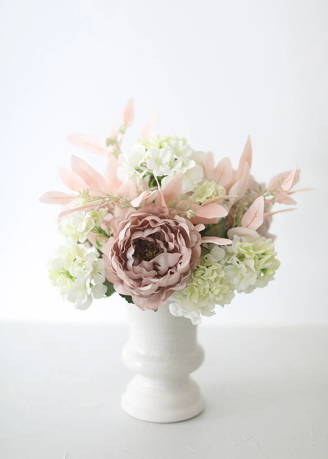 Fake Seeded Eucalyptus Leaves in Blush - 18"