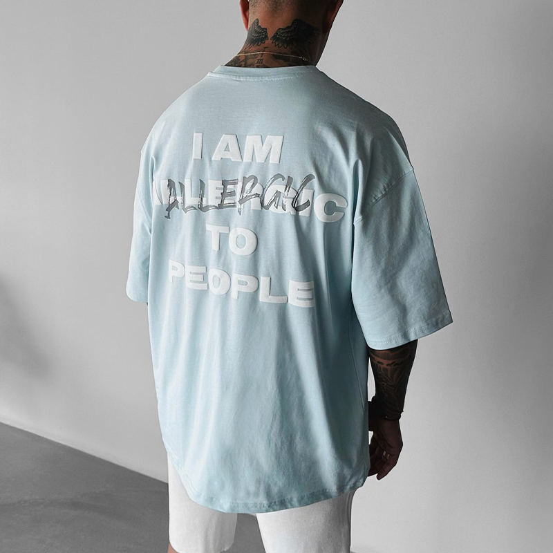 Oversized 'I AM ALLERGIC PEOPLE' TEE