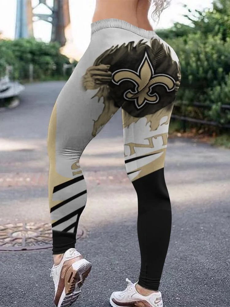 New Orleans Saints Women's High Waist  Push Up Print Lounge Leggings