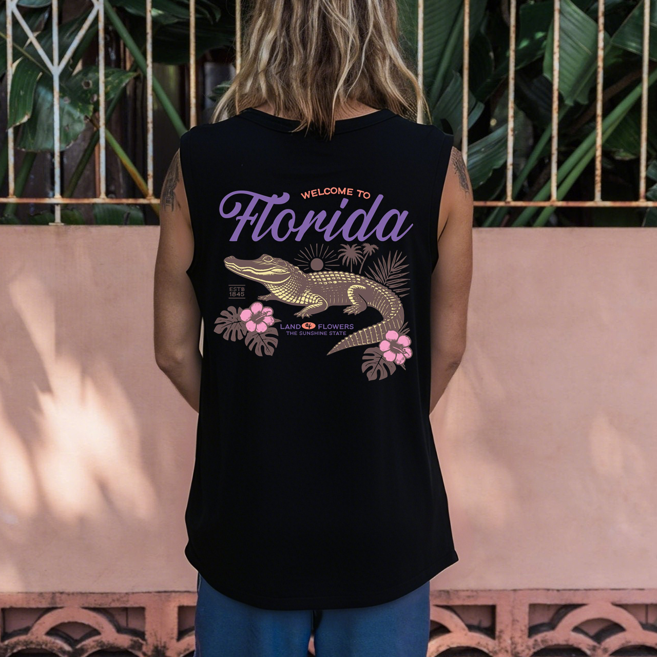 Unisex Surf Croc Print Lounge Tank Top