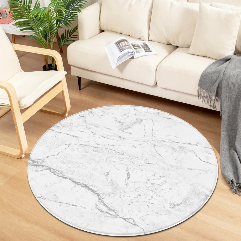 Modern Round Carpet Children Bedroom Bedside Mat Living Room Chair Large Carpet Home Kids Room Decorative Anti-Slip Floor Rugs