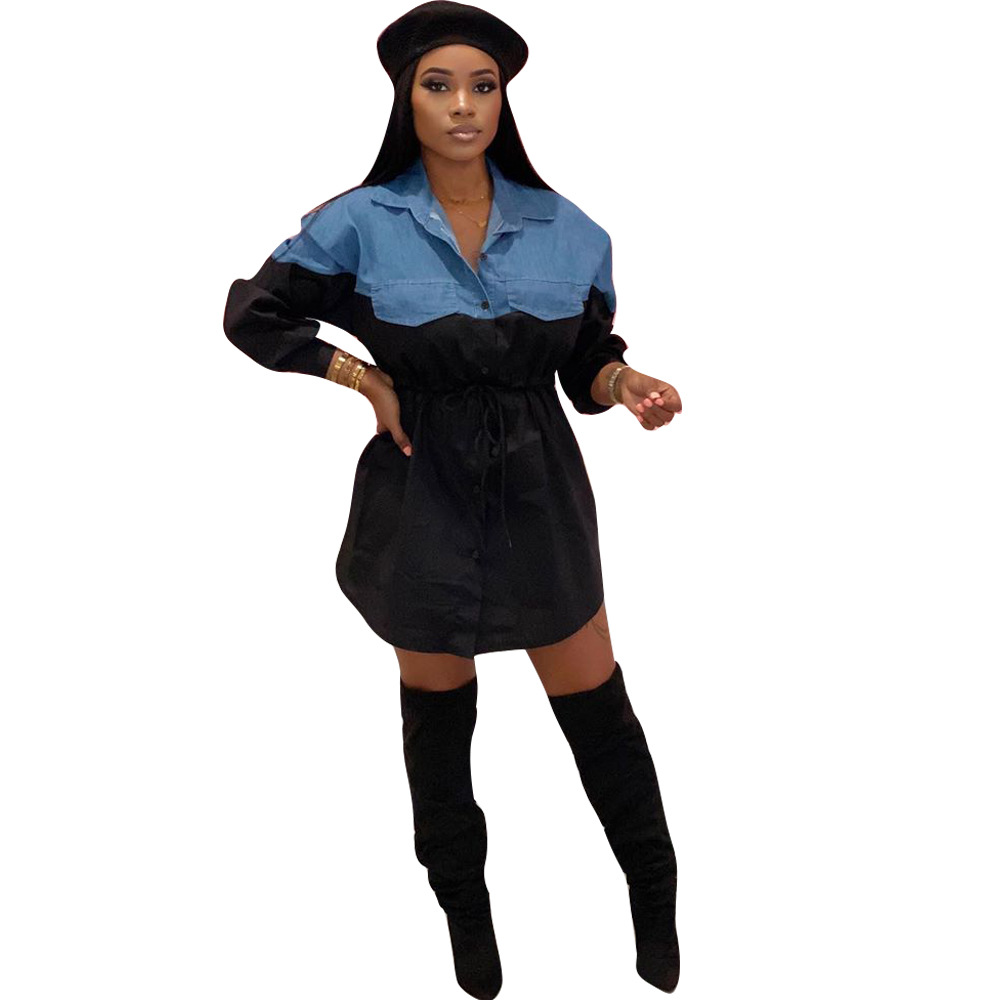Stitched high waist tie dress