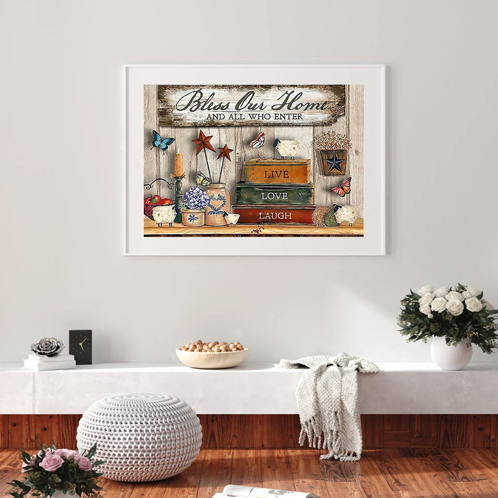 11CT Full Stamped Cross Stitch - Bookshelf(Canvas|40*50CM)