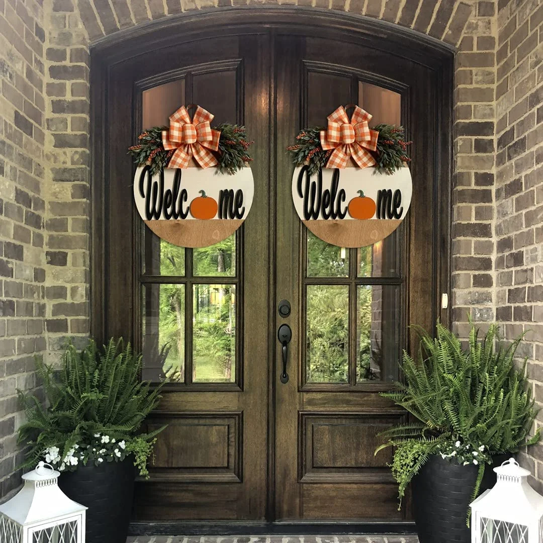 Halloween Hanger Farmhouse Pumpkins Wreath Front Door Wall Decor