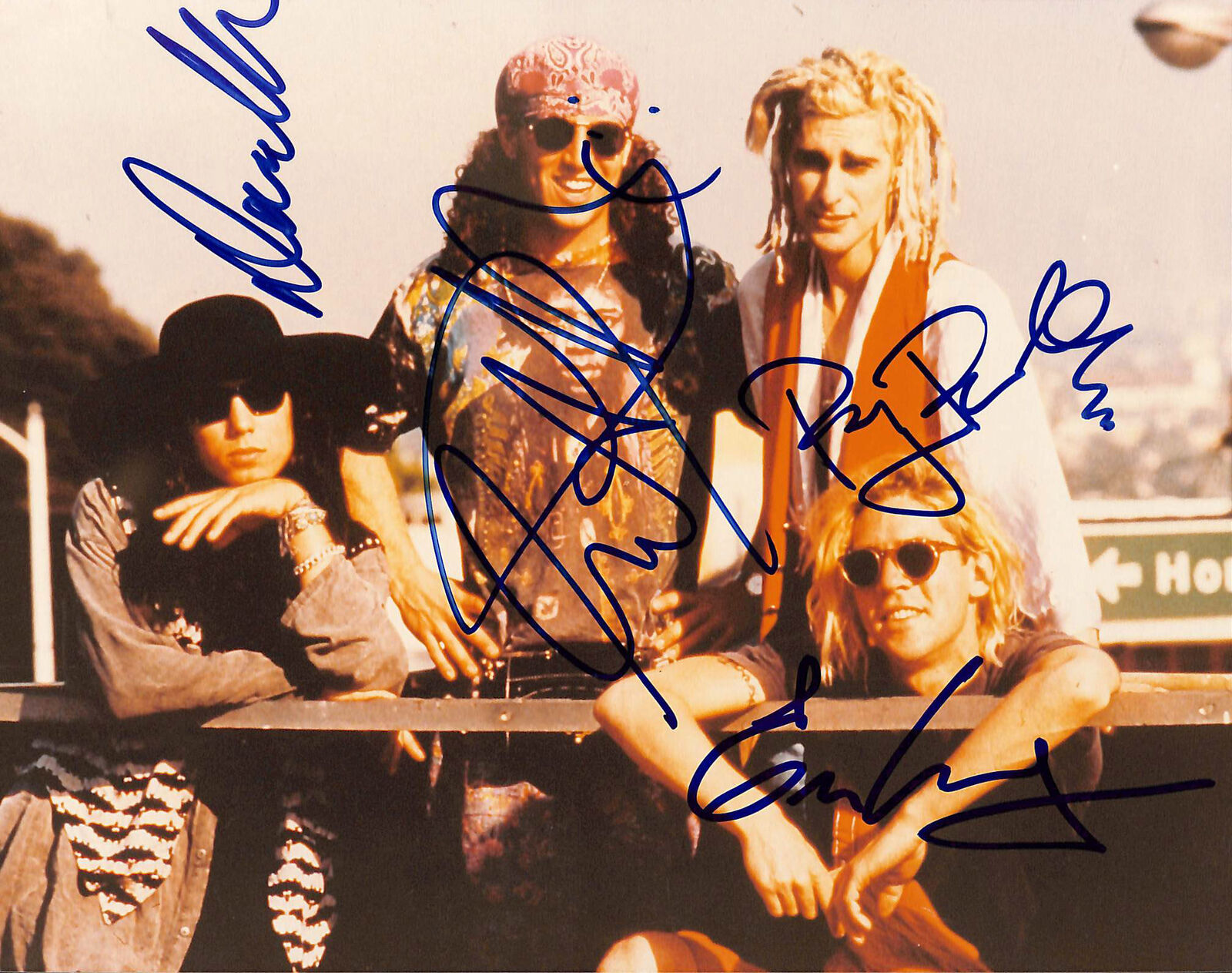 Jane's Addiction (4) Farrell, Navarro, Perkins +1 Signed 8x10 Photo Poster painting BAS #A53084