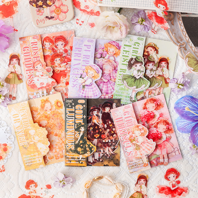 PET 스티커 - 우아하고 고요한 난초 시리즈 귀여운 소녀 꽃