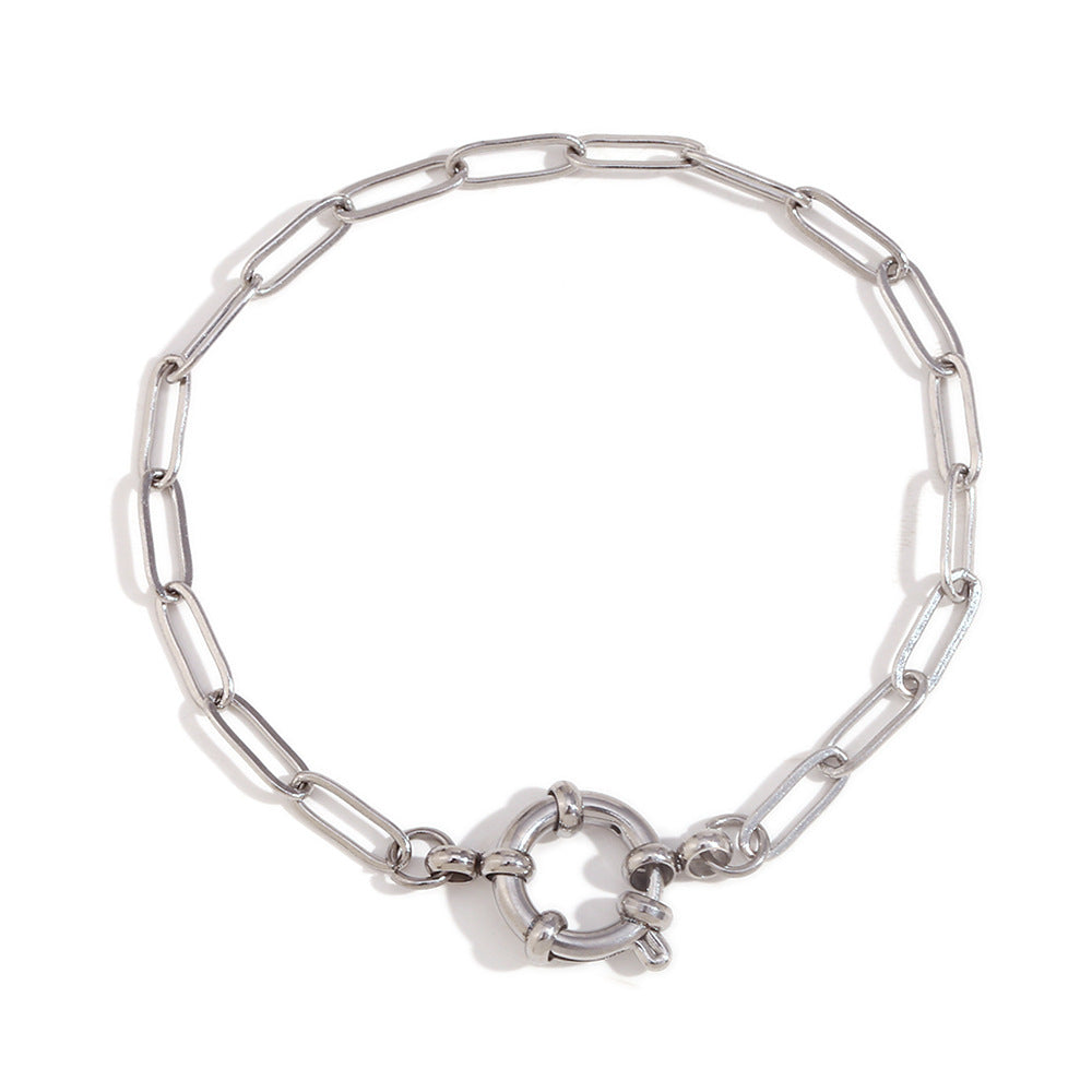 Women Fashion Stripe Geometric Stainless Steel Electroplating Bracelets