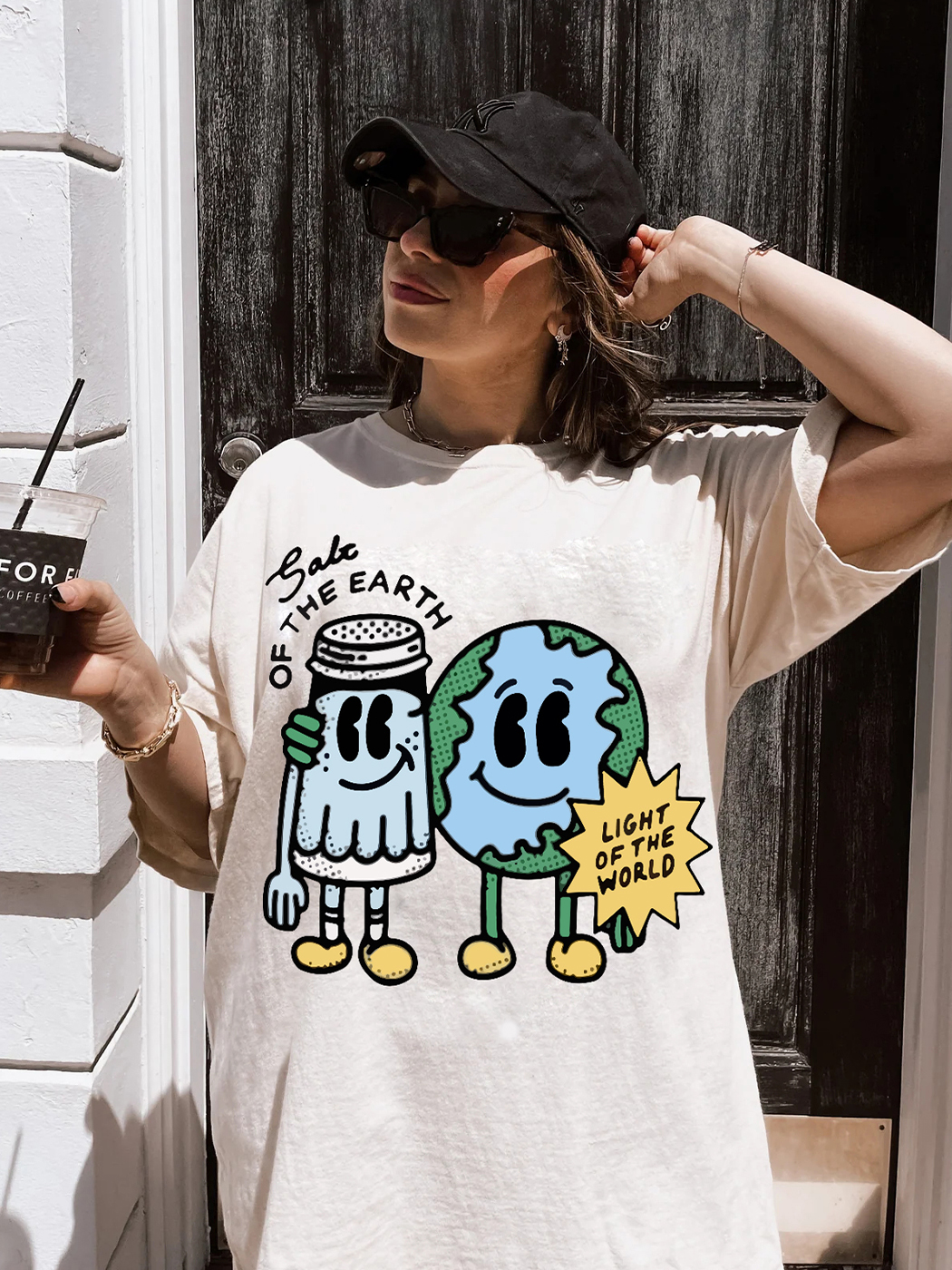 LIGHT OF THE WORLD UNISEX WASHED T-SHIRT