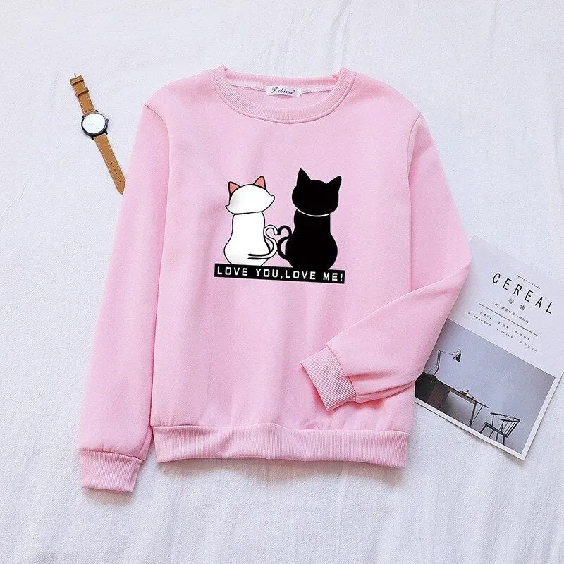 fashion print women hoodies sweatshirt female pullover autumn and winter clothes O-NECK loose padded hoodie 2019 drop shipping