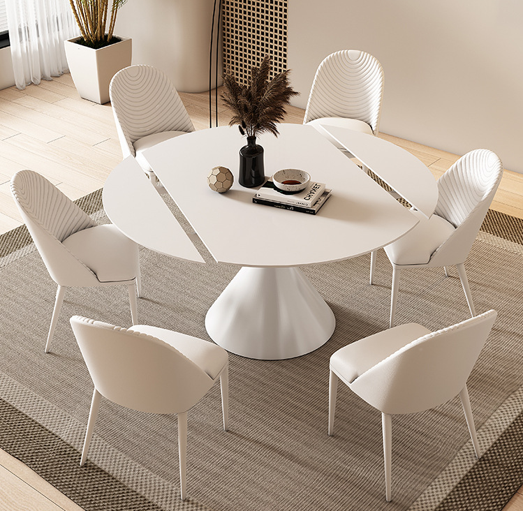 Homemys 35.43" to 59.05" Modern Dining Table Stone Dining Table Expandable Kitchen Table