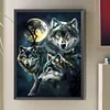 Loup - Rond Diamant Peinture-40*55Cm