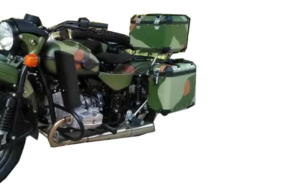 CJ750 Motorcycle Aluminium  Panniers SaddleBags for URAL 750 whit mount