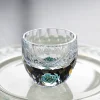 Turquoise Gold Foil White Wine Glass High-End Crystal Glass Tea Cup