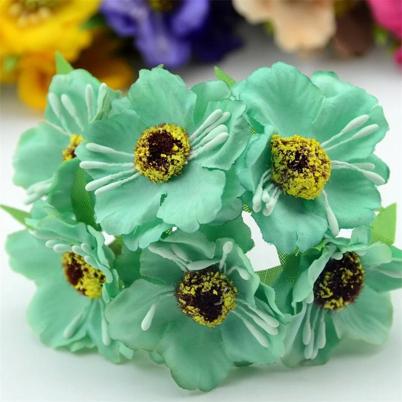 6pcs/lot Real Touch Hight Small Grade Artificial Poppy Bouquet Wedding Silk Rose Flowers For DIY Wedding Wreath Decoration