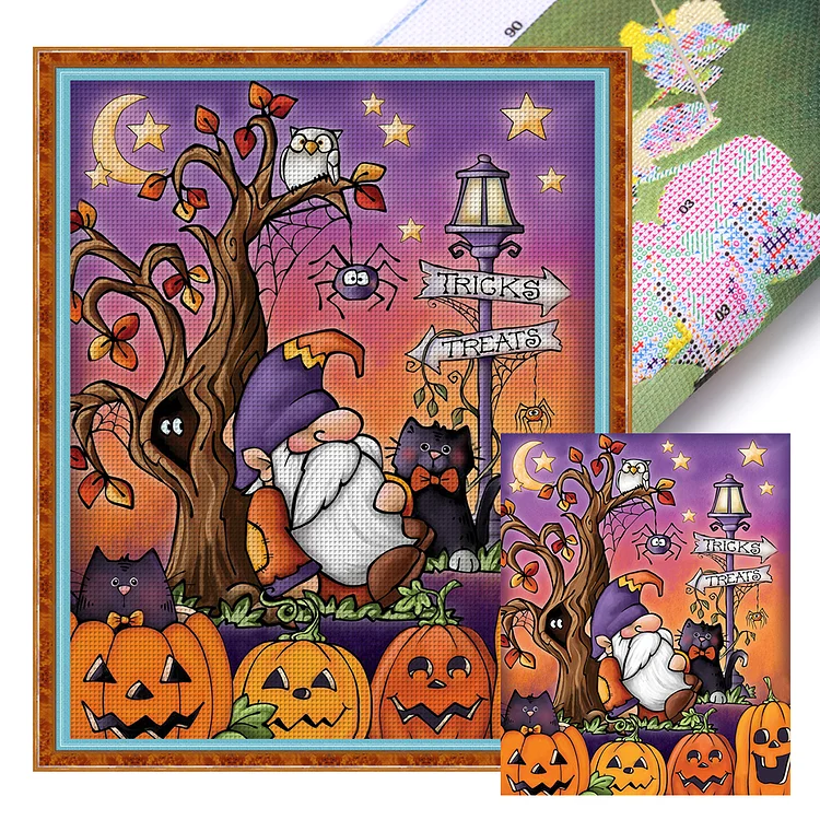 Halloween Gnome - Printed Cross Stitch 11CT 40*50CM