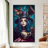 Diamond Painting -DIY Round Drill Blue Hair Girl(40x70cm)