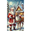 (40*70cm)Santa and Elk - Full Round Drill Diamond Painting